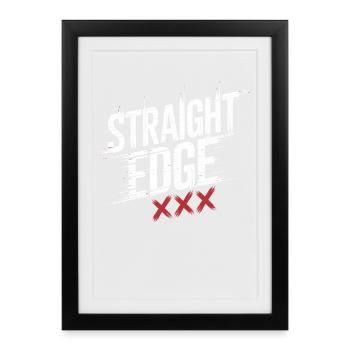 Straight Edge Lettering for Straight Edger Life - Framed poster (27 × 37 cm) - black - Front