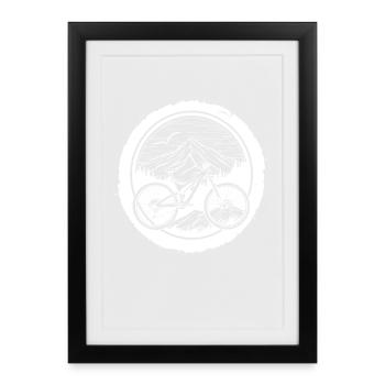 Croquis d’amateur de vélo de montagne - Affiche encadrée (27 × 37 cm) - noir - Devant