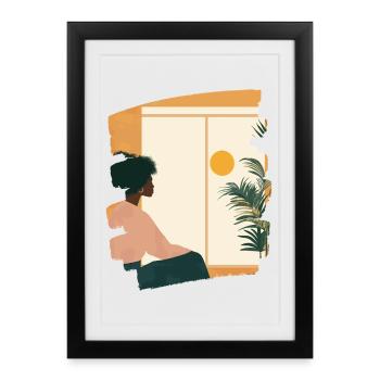 Détente Méditation Prendre soin de soi - Affiche encadrée (27 × 37 cm) - noir - Devant