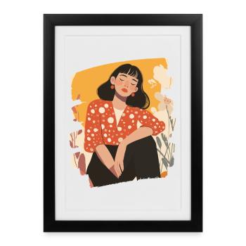 Détente Méditation Prendre soin de soi - Affiche encadrée (27 × 37 cm) - noir - Devant