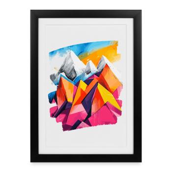 Mountains - Framed poster (27 × 37 cm) - black - Front
