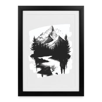 Mountains - Framed poster (27 × 37 cm) - black - Front
