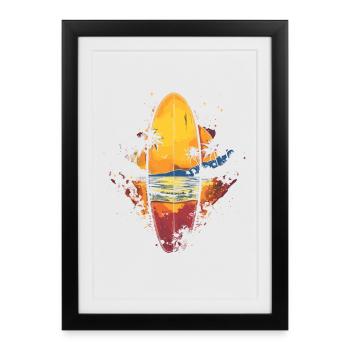 Planche de surf - Affiche encadrée (27 × 37 cm) - noir - Devant