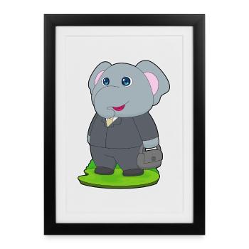 Elephant Handbag - Framed poster (27 × 37 cm) - black - Front