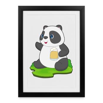 Panda Beer - Framed poster (27 × 37 cm) - black - Front