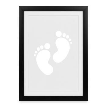 Baby Footprint, Baby Feet - Framed poster (27 × 37 cm) - black - Front