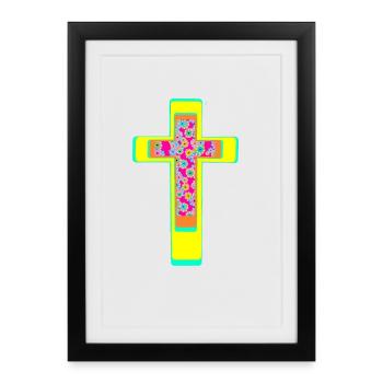 Croix Croix Crucifix - Affiche encadrée (27 × 37 cm) - noir - Devant