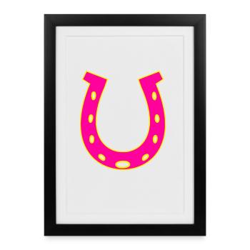 Cheval Chevaux Fer à cheval Cavalier Sabots Forgeron - Affiche encadrée (27 × 37 cm) - noir - Devant