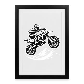 Motorcross - Framed poster (27 × 37 cm) - black - Front