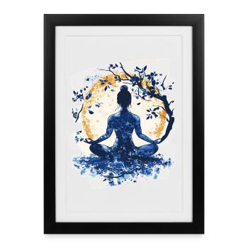 Yoga Namaste Méditation - Affiche encadrée (27 × 37 cm) - noir - Devant
