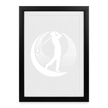 Golfeur - Affiche encadrée (27 × 37 cm) - noir - Devant