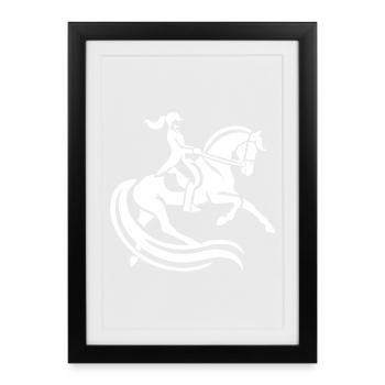 Cavalière de dressage - Affiche encadrée (27 × 37 cm) - noir - Devant