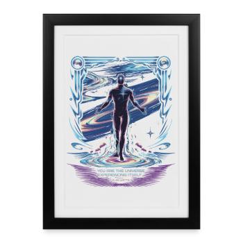 Cosmic Self | Alan Watts Universe Quote - Framed poster (27 × 37 cm) - black - Front