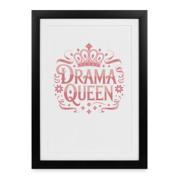 Drame Reine Reine Princesse Estime de soi Femmes - Affiche encadrée (27 × 37 cm) - noir - Devant