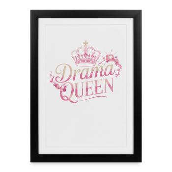 Drame Reine Reine Princesse Estime de soi Femmes - Affiche encadrée (27 × 37 cm) - noir - Devant