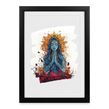 Yoga Namaste Méditation - Affiche encadrée (27 × 37 cm) - noir - Devant