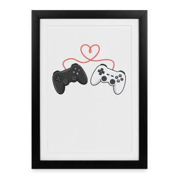 Duo des contrôleurs Heartwired - Affiche encadrée (27 × 37 cm) - noir - Devant