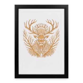 de la forêt de Leshy | L’art du mythe slave - Affiche encadrée (27 × 37 cm) - noir - Devant