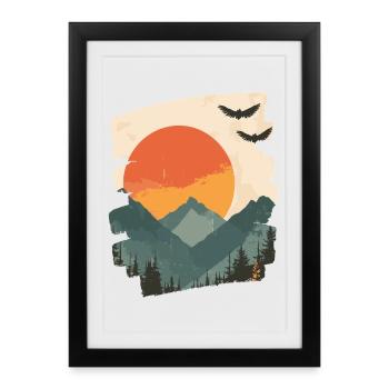 Mountains - Framed poster (27 × 37 cm) - black - Front