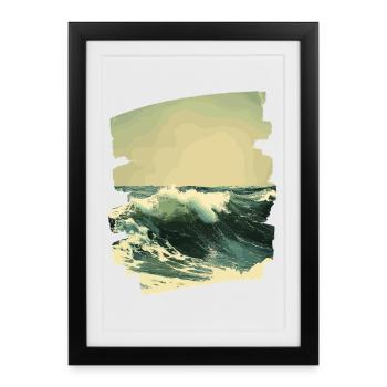 Les vagues et la mer - Affiche encadrée (27 × 37 cm) - noir - Devant