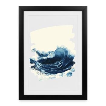 Les vagues et la mer - Affiche encadrée (27 × 37 cm) - noir - Devant