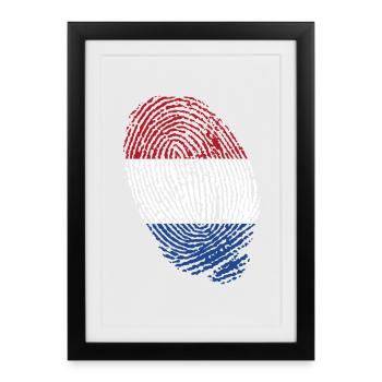 Netherlands flag fingerprints - Framed poster (27 × 37 cm) - black - Front