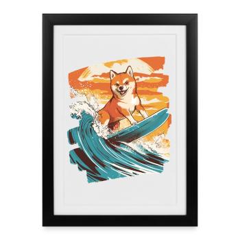 Shiba Inu - Affiche encadrée (27 × 37 cm) - noir - Devant