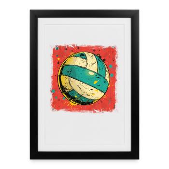 Graphiques de volley-ball - Affiche encadrée (27 × 37 cm) - noir - Devant