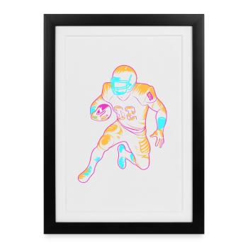 Footballeur - Affiche encadrée (27 × 37 cm) - noir - Devant
