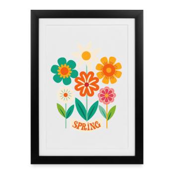 Printemps Fleurs Fleurs - Affiche encadrée (27 × 37 cm) - noir - Devant