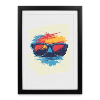 Sunglasses - Framed poster (27 × 37 cm) - black - Front