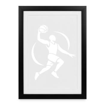 Basketteur - Affiche encadrée (27 × 37 cm) - noir - Devant