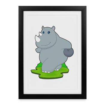 Rhino Bowling Boule de bowling - Affiche encadrée (27 × 37 cm) - noir - Devant