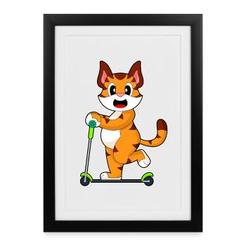Trottinette Tiger - Affiche encadrée (27 × 37 cm) - noir - Devant