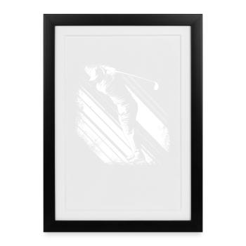 Golfer Graphic - Framed poster (27 × 37 cm) - black - Front