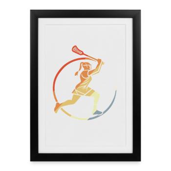 Women's Lacrosse - Framed poster (27 × 37 cm) - black - Front