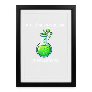 Chemistry Erlenmeyer flask funny saying hydrochloric acid - Framed poster (27 × 37 cm) - black - Front