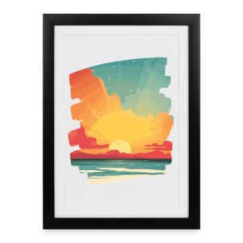 Summer Sunset - Framed poster (27 × 37 cm) - black - Front