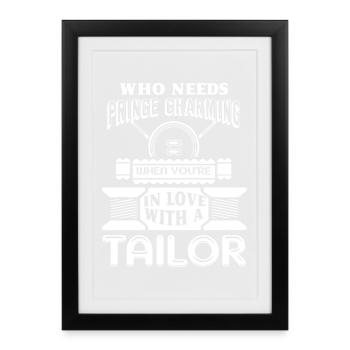 Tailor In Love With A Tailor - Framed poster (27 × 37 cm) - black - Front