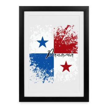 Fierté panaméenne, drapeau panaméen - Affiche encadrée (27 × 37 cm) - noir - Devant