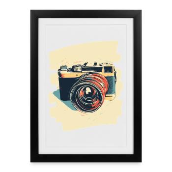 Camera Photo Camera Photographer Female Photographer - Framed poster (27 × 37 cm) - black - Front