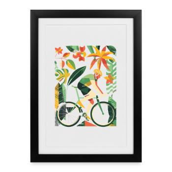 Cyclist Comic Look - Framed poster (27 × 37 cm) - black - Front