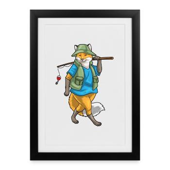 Fox Angler Fishing Rod Fishing Rod - Framed poster (27 × 37 cm) - black - Front