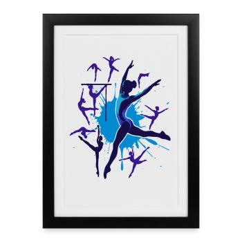 Gymnastique Gymnastique Acrobatie Gymnastique artistique - Affiche encadrée (27 × 37 cm) - noir - Devant