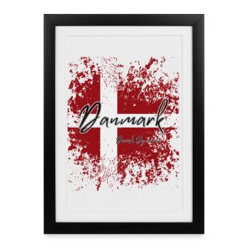 Flag of Denmark, Danish pride - Framed poster (27 × 37 cm) - black - Front