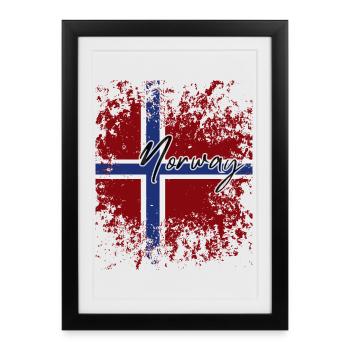 Norwegian Pride, I Love Norway - Framed poster (27 × 37 cm) - black - Front