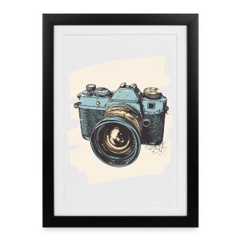 Camera Photo Camera Photographer Female Photographer - Framed poster (27 × 37 cm) - black - Front