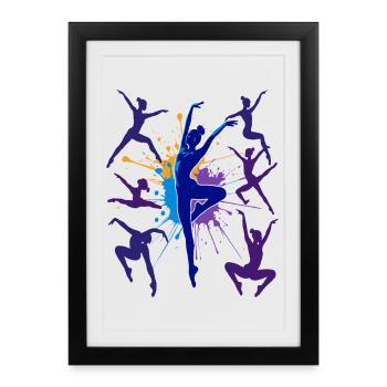 Gymnastique Gymnastique Acrobatie Gymnastique artistique - Affiche encadrée (27 × 37 cm) - noir - Devant