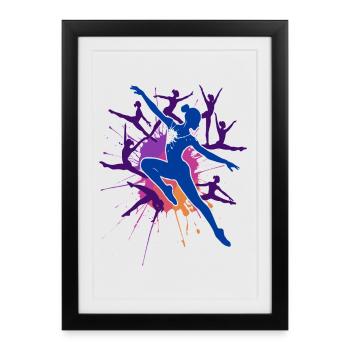 Gymnastique Gymnastique Acrobatie Gymnastique artistique - Affiche encadrée (27 × 37 cm) - noir - Devant