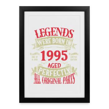 Vintage 1995 Born in Paris Celebration - Framed poster (27 × 37 cm) - black - Front